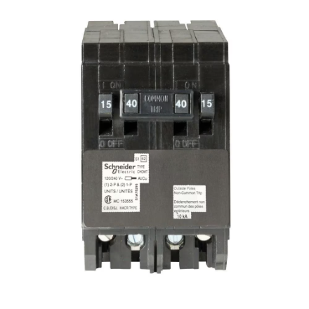 HomeLine Single Pole 15A(2) / Double Pole 40 Amp Quad Plug-On Circuit Breaker - Image 3
